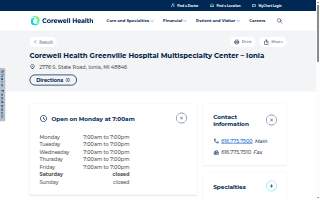 Corewell Health Greenville Hospital Multispecialty Center – Ionia
