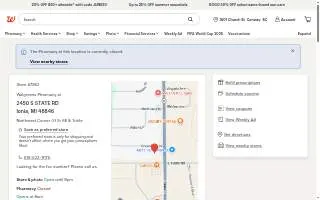 Walgreens Pharmacy of Ionia website