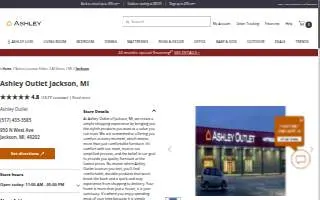 Ashley Outlet of Jackson website