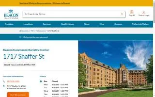 Beacon Kalamazoo Bariatric Center website