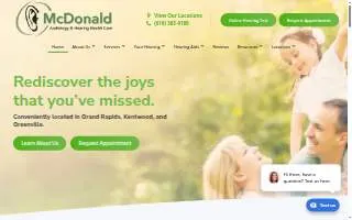 McDonald Audiology & Hearing Health Care of Kentwood website