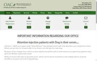 Okemos Allergy Center PC of Lansing website
