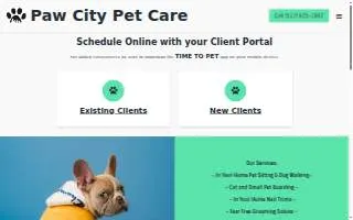 Paw City Pet Care website