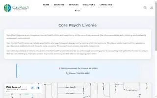 Core Psych Livonia website
