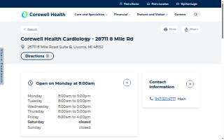 Corewell Health Farmington Hills Hospital Cardiology - 28711 8 Mile Rd