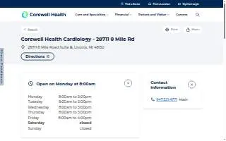 Corewell Health Farmington Hills Hospital Cardiology - 28711 8 Mile Rd website
