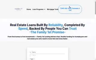 Family 1st Lending LLC website