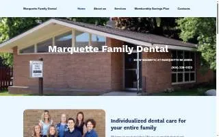 Marquette Family Dental website