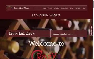 Crazy Vines Winery of Midland website