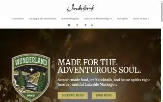 Wonderland Distilling Co of Muskegon Heights website