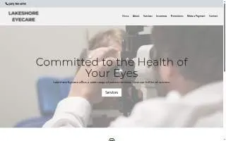 Lakeshore Professional Eyecare PC website