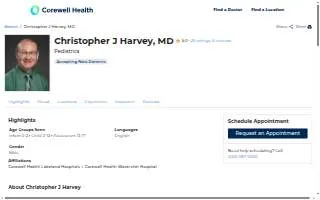 Christopher J. Harvey; MD website