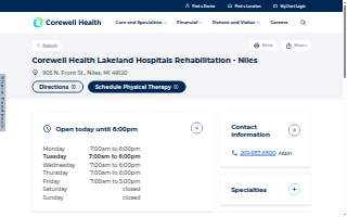 Corewell Health Lakeland Hospitals Rehabilitation - Niles