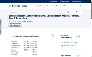 Corewell Health Southwestern Medical Primary Care - Niles website