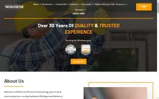 Wolverine Electrical Contracting website