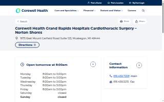 Corewell Health Grand Rapids Hospitals Cardiothoracic Surgery – Norton Shores