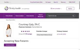Courtney Galy, PA website