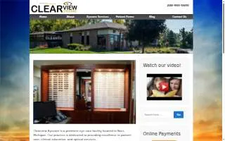 Clearview Eyecare website