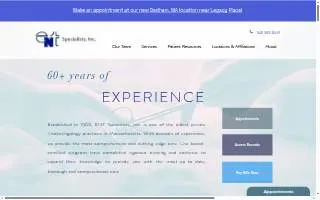 ENT Specialists of Novi website