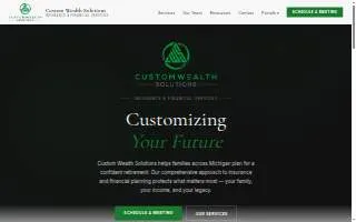 Custom Wealth Solutions website