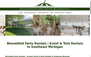 Bloomfield Party Rentals of Pontiac website