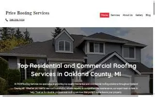 Price Roofing Services website
