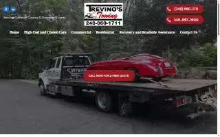 Trevinos towing & hauling website