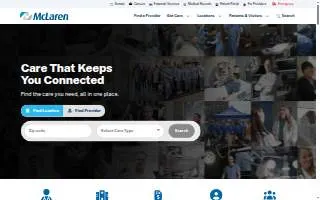McLaren Port Huron - Advanced Orthopedics website
