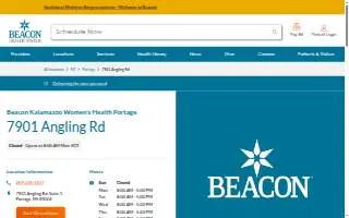 Beacon Kalamazoo Women's Health Portage website