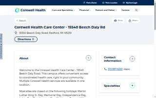 Corewell Health Care Center - 15540 Beech Daly Rd
