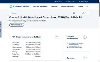 Corewell Health Obstetrics & Gynecology - 15540 Beech Daly Rd website