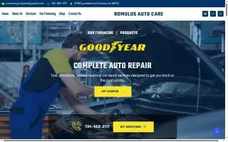 Romulus Auto Care Goodyear website