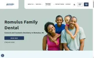 Romulus Family Dental website