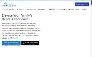 Wayne Family Dental website