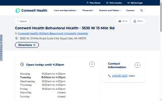 Corewell Health Behavioral Health - 3535 W 13 Mile Rd