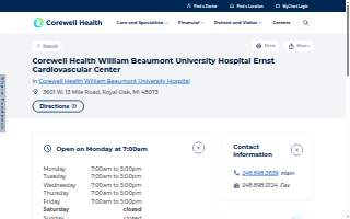 Corewell Health William Beaumont University Hospital Ernst Cardiovascular Center