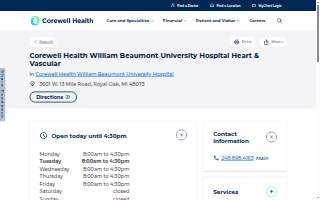 Corewell Health William Beaumont University Hospital Heart & Vascular