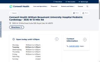 Corewell Health William Beaumont University Hospital Pediatric Cardiology