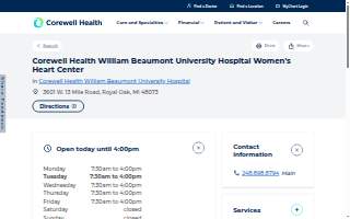 Corewell Health William Beaumont University Hospital Women's Heart Center