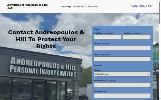 Law Offices of Andreopoulos & Hill PLLC website