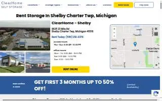 ClearHome Self Storage of Shelby website
