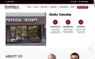 HealthQuest Physical Therapy - Shelby Township website
