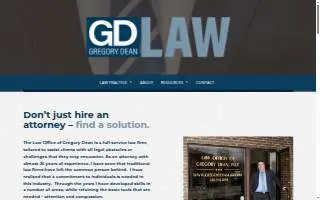 Gregory Dean Law Offices website