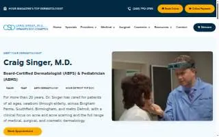 Craig Singer MD Dermatology website