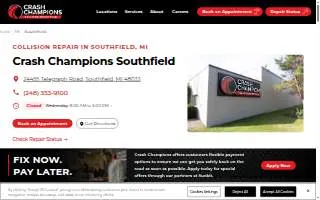 Crash Champions Collision Repair Southfield website