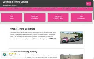 Henderson Towing, LLC of Southfield website