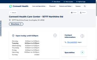 Corewell Health Care Center - 15777 Northline Rd