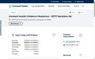 Corewell Health Children’s Pediatrics – 15777 Northline Rd
