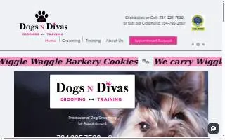 Dogs N Divas Grooming and Training website