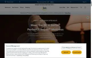 Serta Mattress Shop website